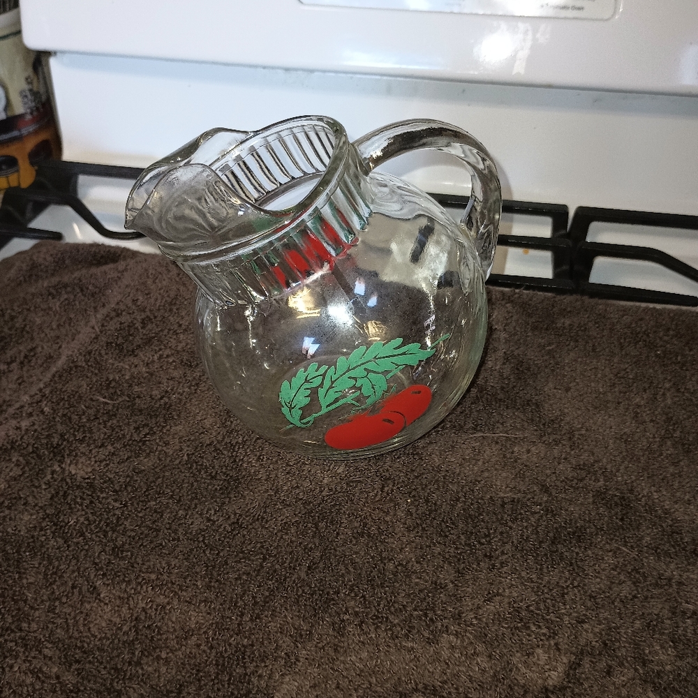 Cherry Print Pitcher